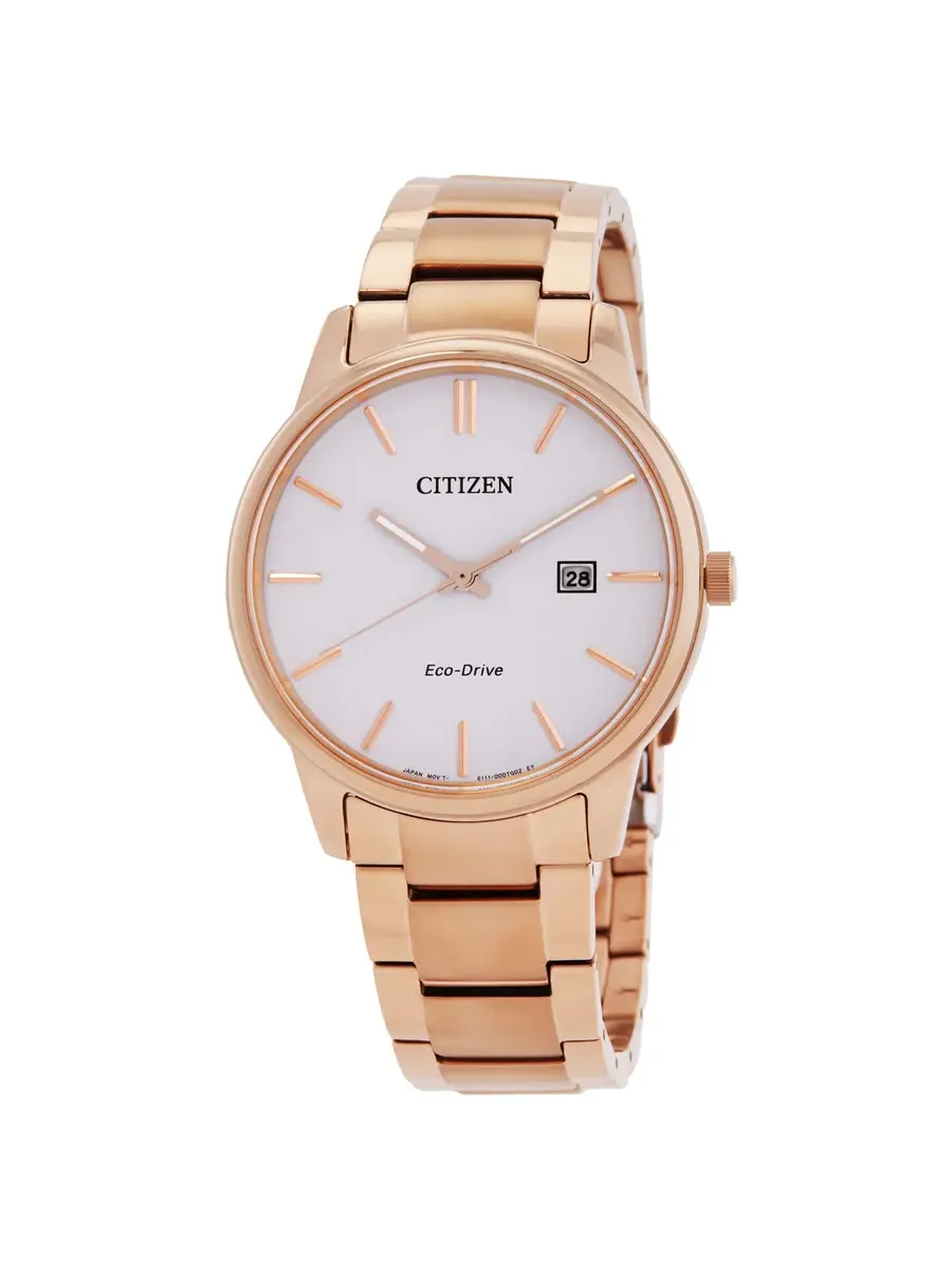 Мужские часы Citizen Pair Eco-Drive с белым циферблатом BM6973-97A — изображение 1 из 3, оттенок розовый золотистый