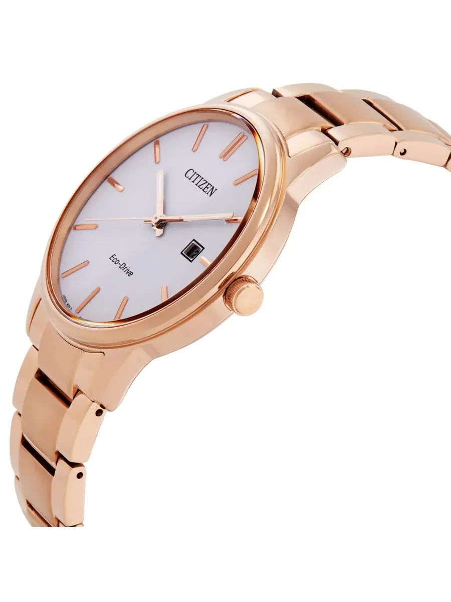 Мужские часы Citizen Pair Eco-Drive с белым циферблатом BM6973-97A — изображение 2 из 3, оттенок розовый золотистый