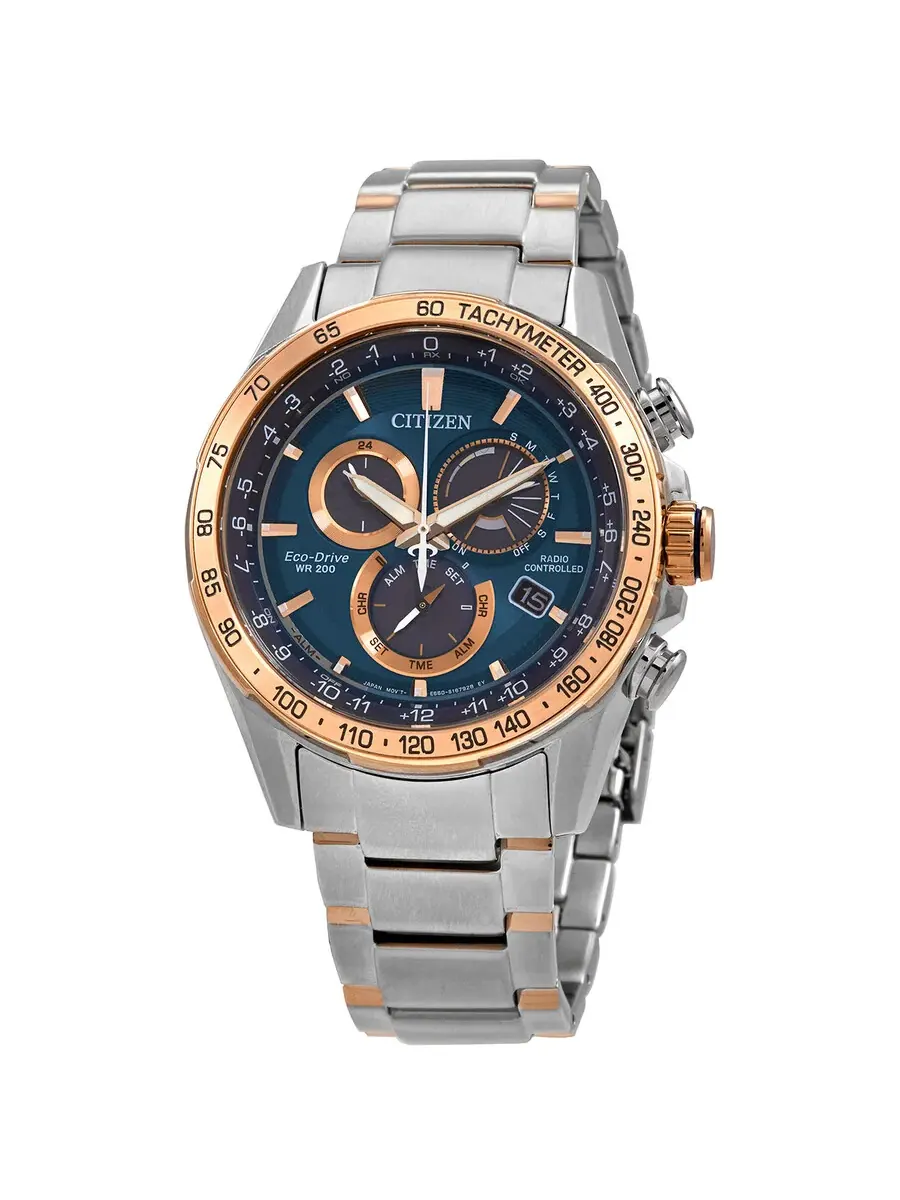 Мужские часы Citizen PCAT Chronograph Eco-Drive с синим циферблатом CB5916-59L — изображение 1 из 3