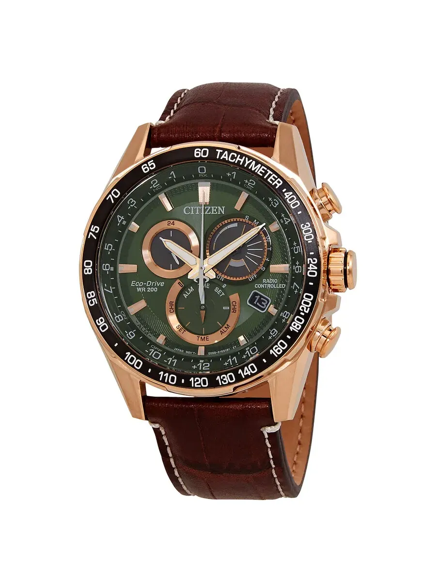 Мужские часы Citizen PCAT World Time Chronograph с зеленым циферблатом CB5919-00X — изображение 1 из 3