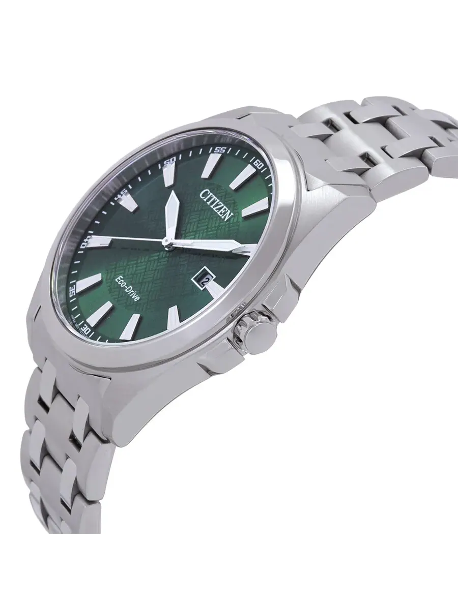 Мужские часы Citizen Peyten Eco-Drive с зеленым циферблатом BM7530-50X — изображение 2 из 3, оттенок серебристый