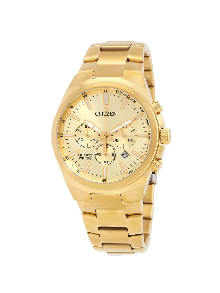 Мужские часы Citizen Chronograph Quartz с золотым циферблатом AN8172-53P — изображение 1 из 3, оттенок золотистый