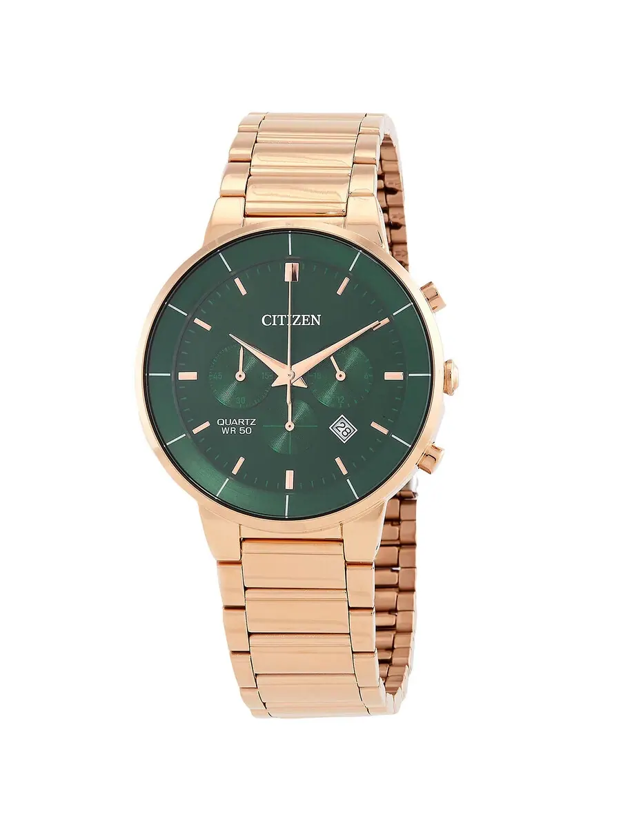 Мужские часы Citizen Chronograph с кварцевым механизмом и зеленым циферблатом AN8223-54X — изображение 1 из 3