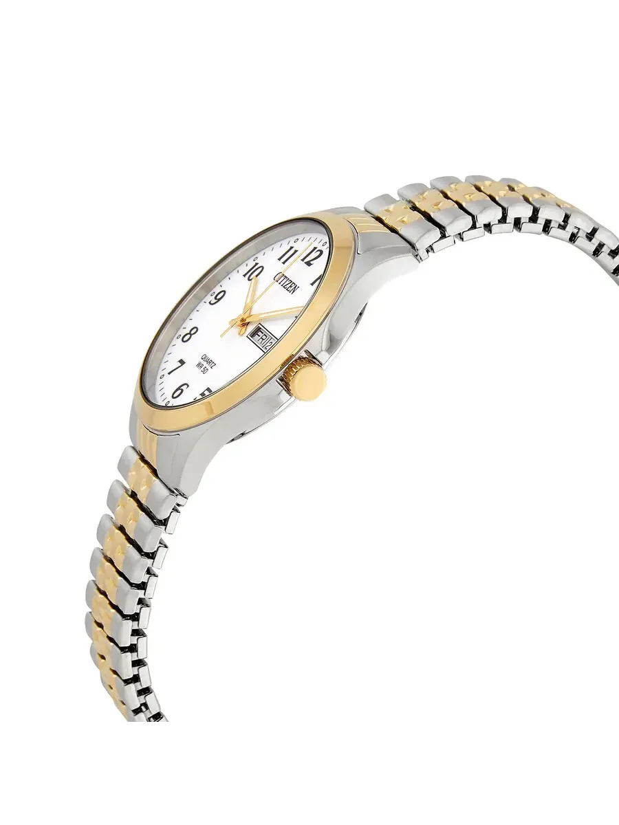 Мужские часы Citizen Chronograph Quartz с белым циферблатом и двухцветным корпусом BF5004-93A — изображение 2 из 3