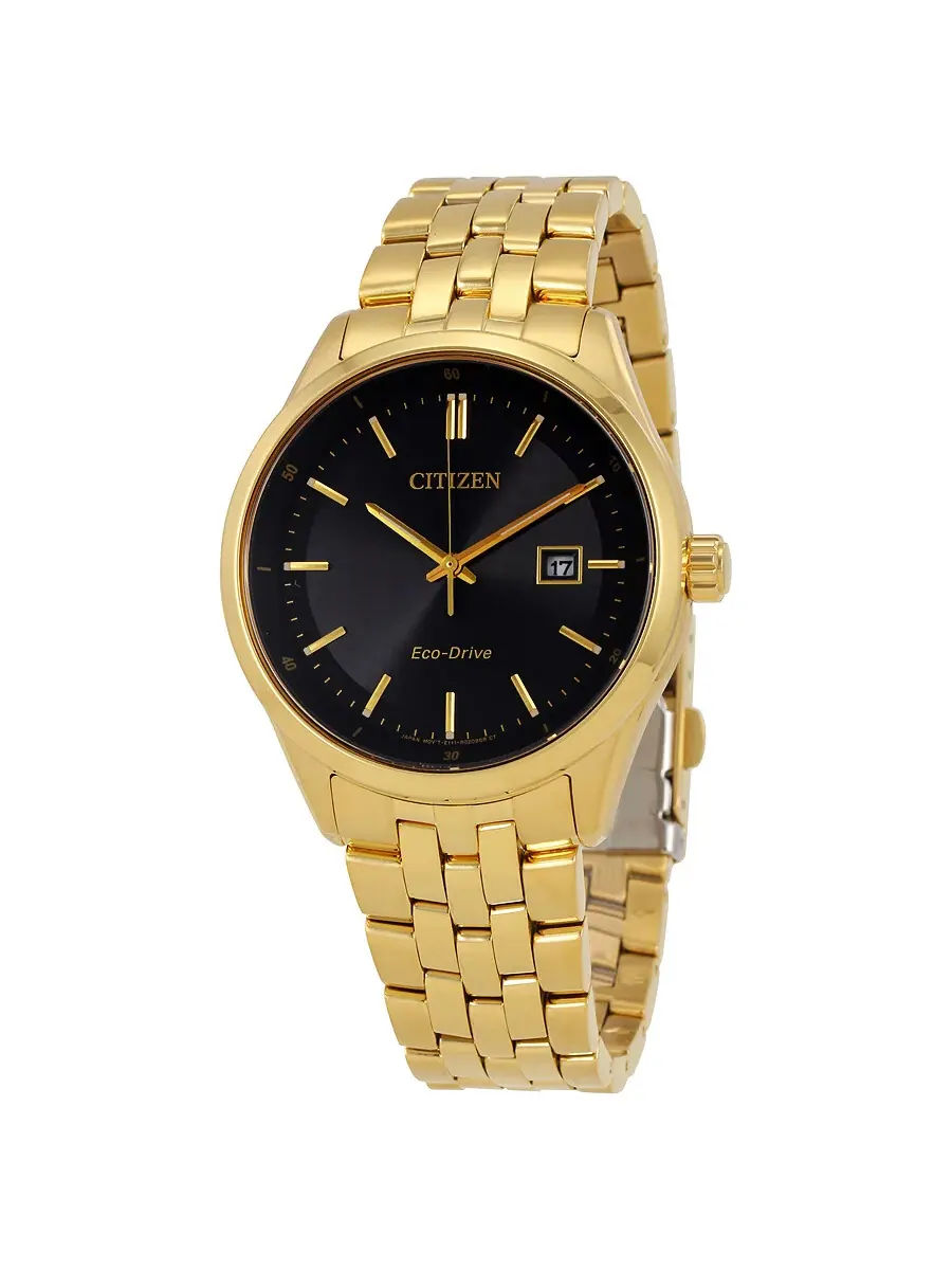 Мужские часы Citizen Contemporary Dress с черным циферблатом BM7252-51E — изображение 1 из 3, оттенок желтый золотистый
