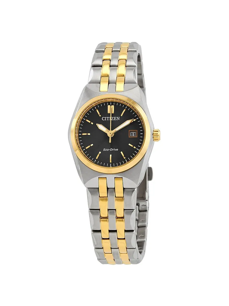 Женские часы Citizen Corso с черным циферблатом EW2299-50E — изображение 1 из 3, оттенок золотистый