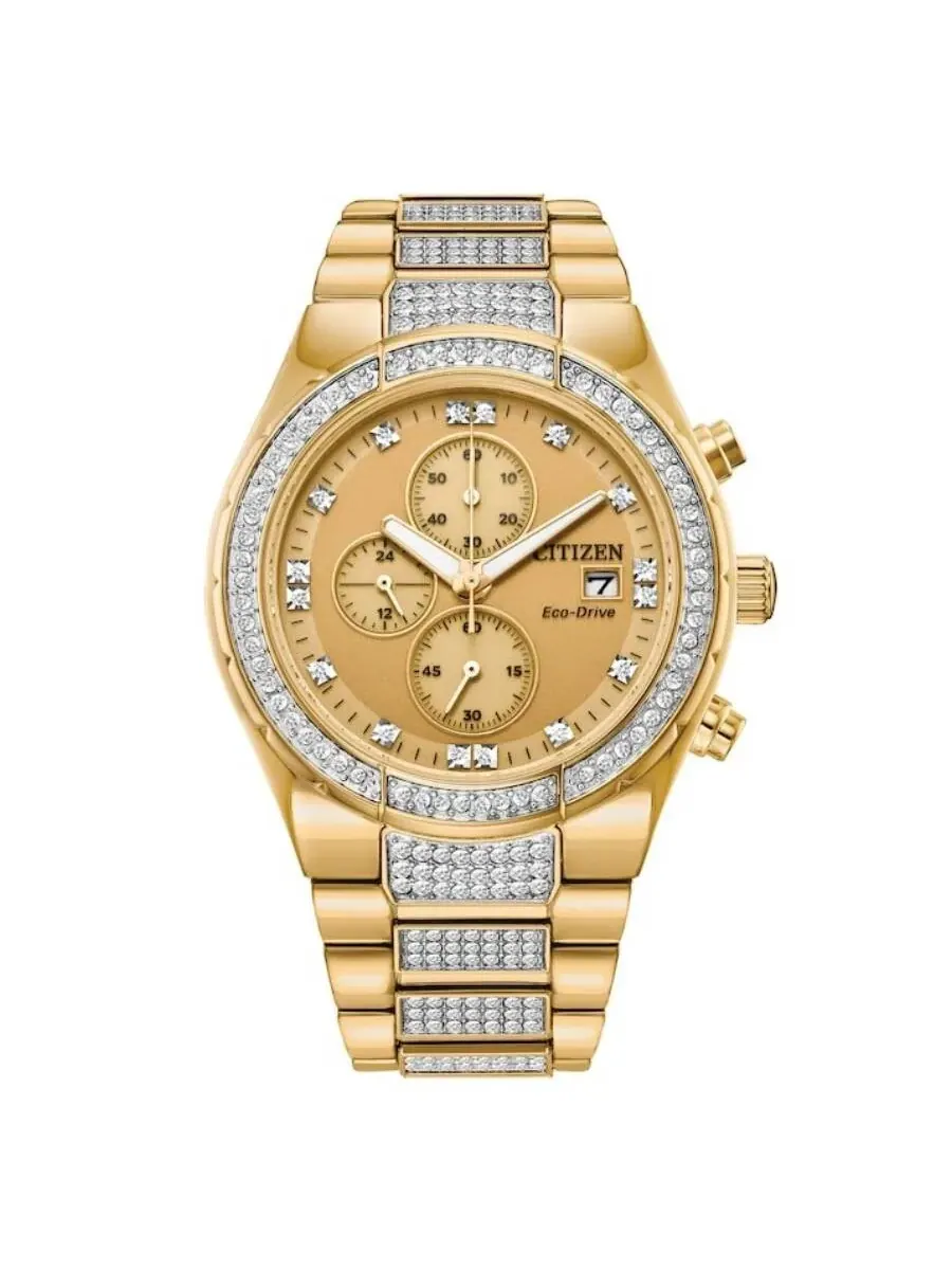 Набор Citizen Corso Eco-Drive Chronograph с часами и браслетом CA0752-66P — изображение 1 из 2, оттенок золотистый