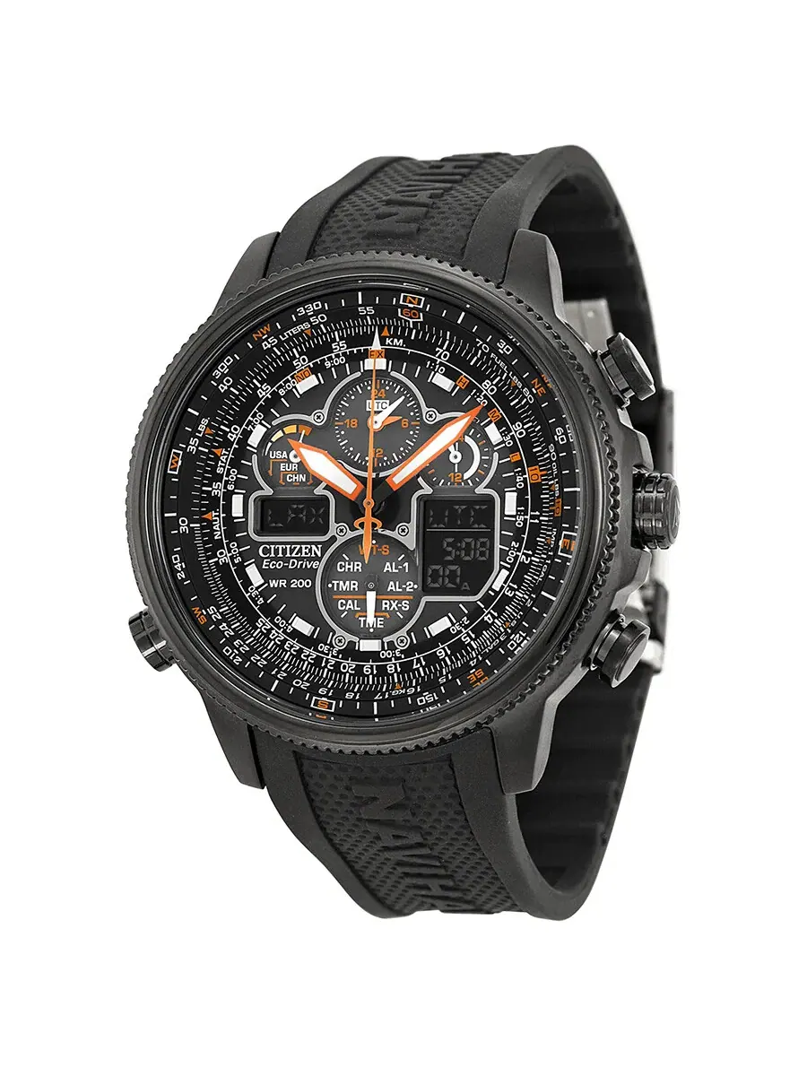 Мужские часы Citizen Promaster Navihawk A-T Eco Drive с черным циферблатом JY8035-04E — изображение 1 из 3, оттенок черный