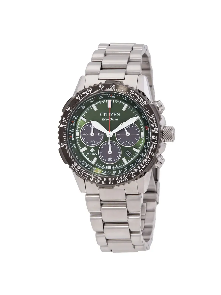 Мужские часы Citizen Promaster Navihawk Chronograph с хаки-зеленым циферблатом CA4664-60W — изображение 1 из 3