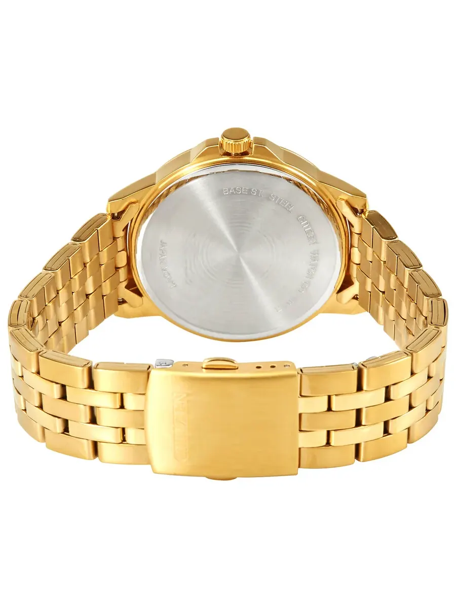 Мужские часы Citizen Quartz с черным циферблатом и золотистым корпусом BF2013-56E — изображение 3 из 3, оттенок золотистый
