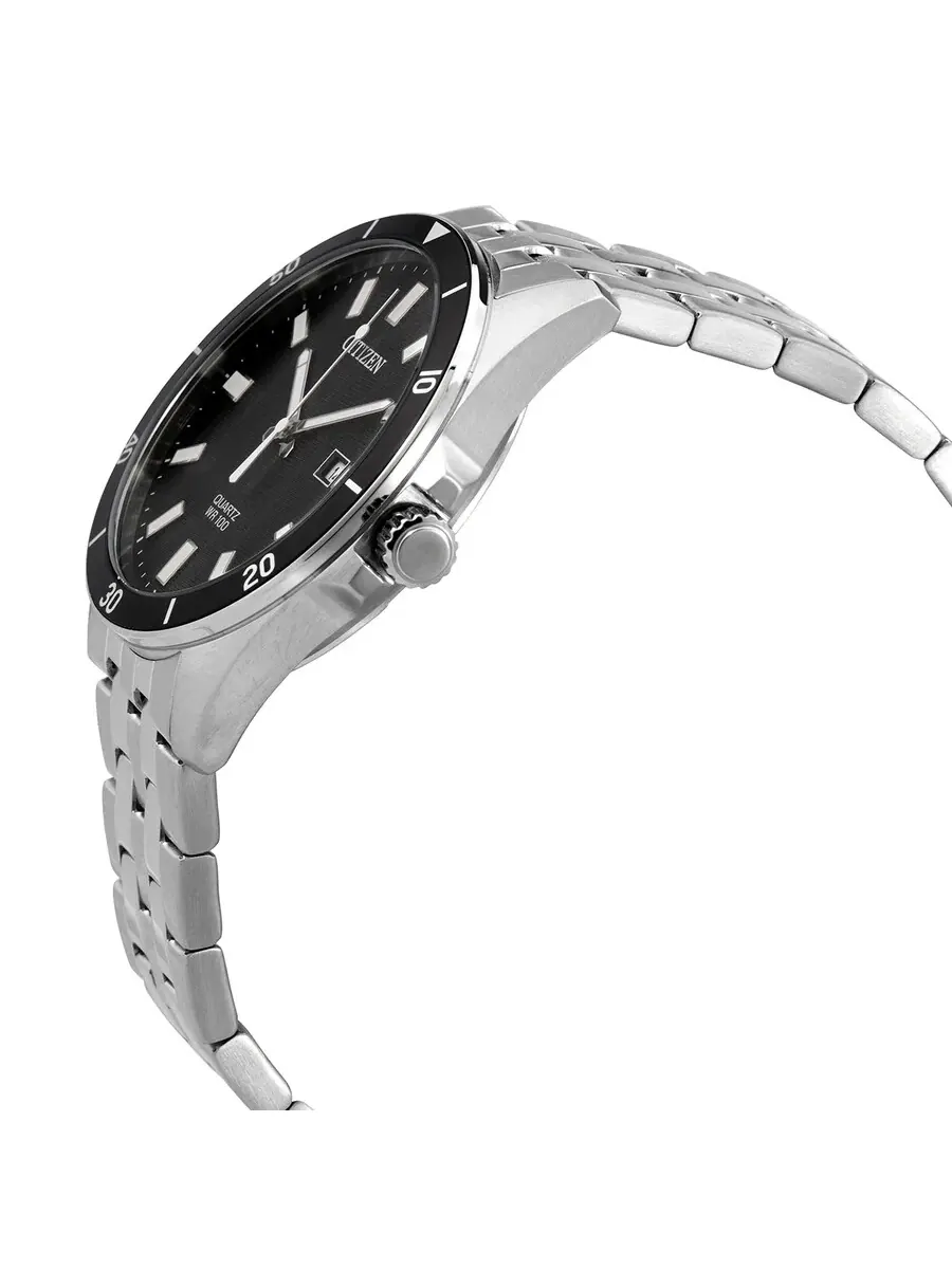 Мужские часы Citizen Quartz с черным циферблатом и корпусом из нержавеющей стали BI5050-54E — изображение 2 из 3