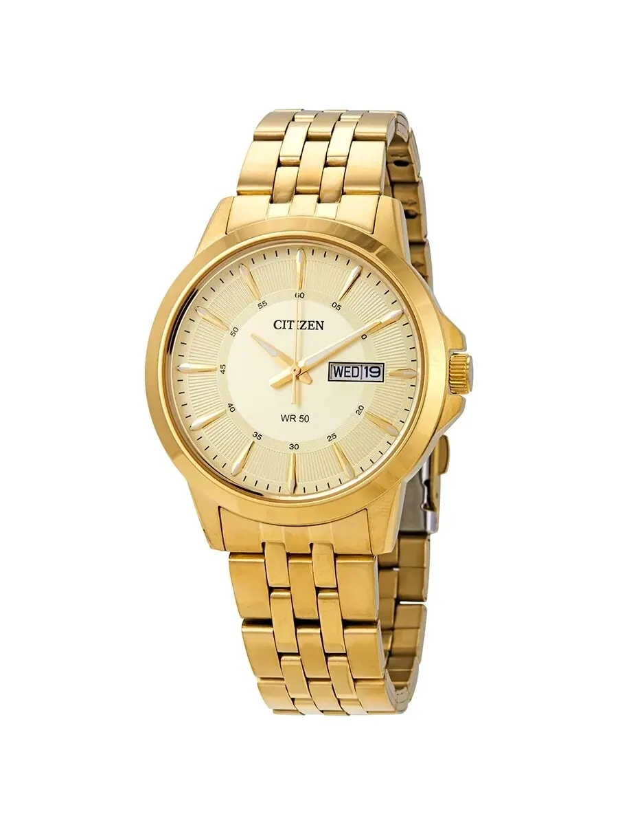 Мужские часы Citizen Quartz с шампаневым циферблатом BF2013-56P — изображение 1 из 3, оттенок желтый золотистый