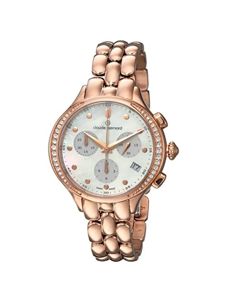 Женские часы с хронографом Claude Bernard, перламутровый циферблат, код одежды 10232 37RPM NAIR — изображение 1 из 1