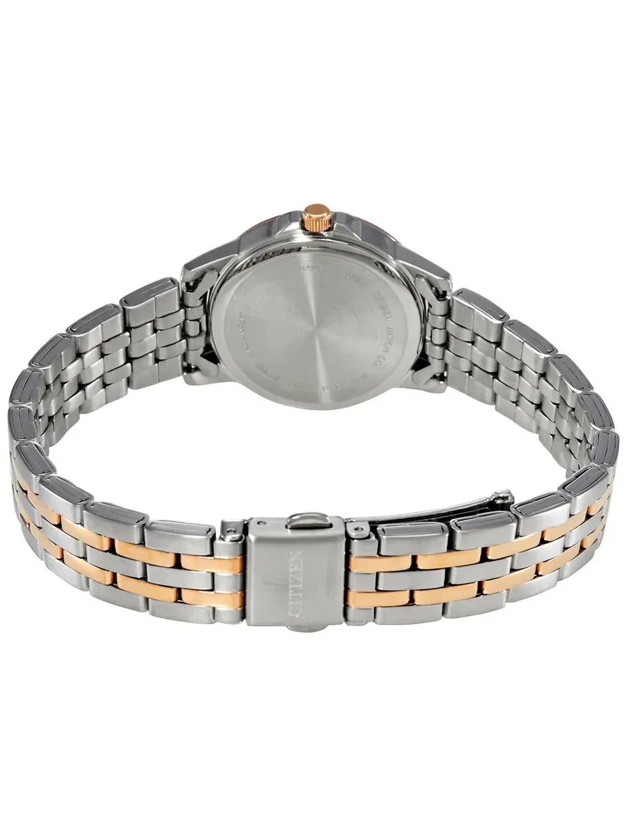 Женские часы Citizen Quartz с серебристым циферблатом и двухцветным корпусом EQ0605-53A — изображение 3 из 3