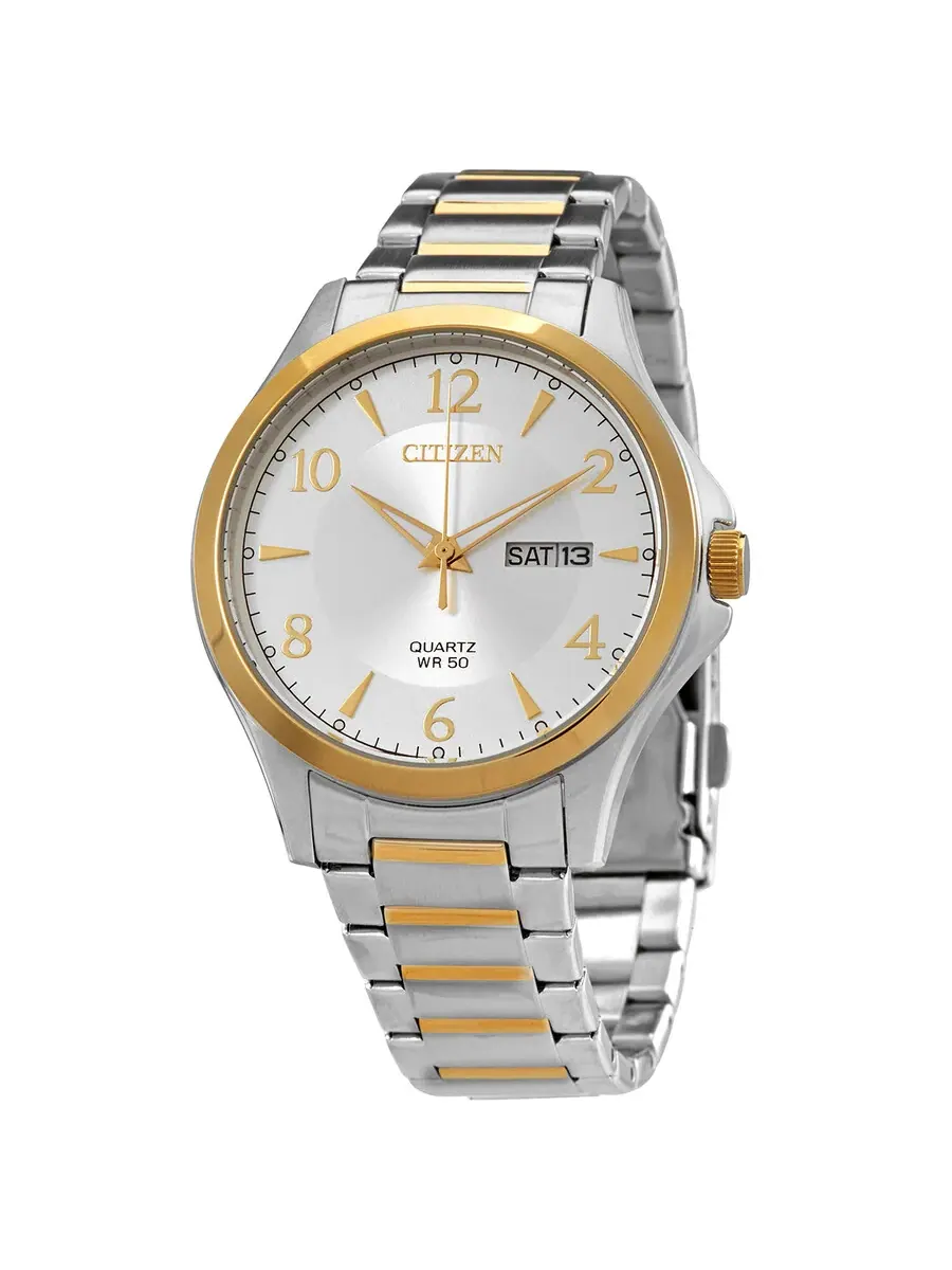 Мужские часы Citizen Quartz с серебристым циферблатом и двухцветным корпусом BF2005-54A — изображение 1 из 3