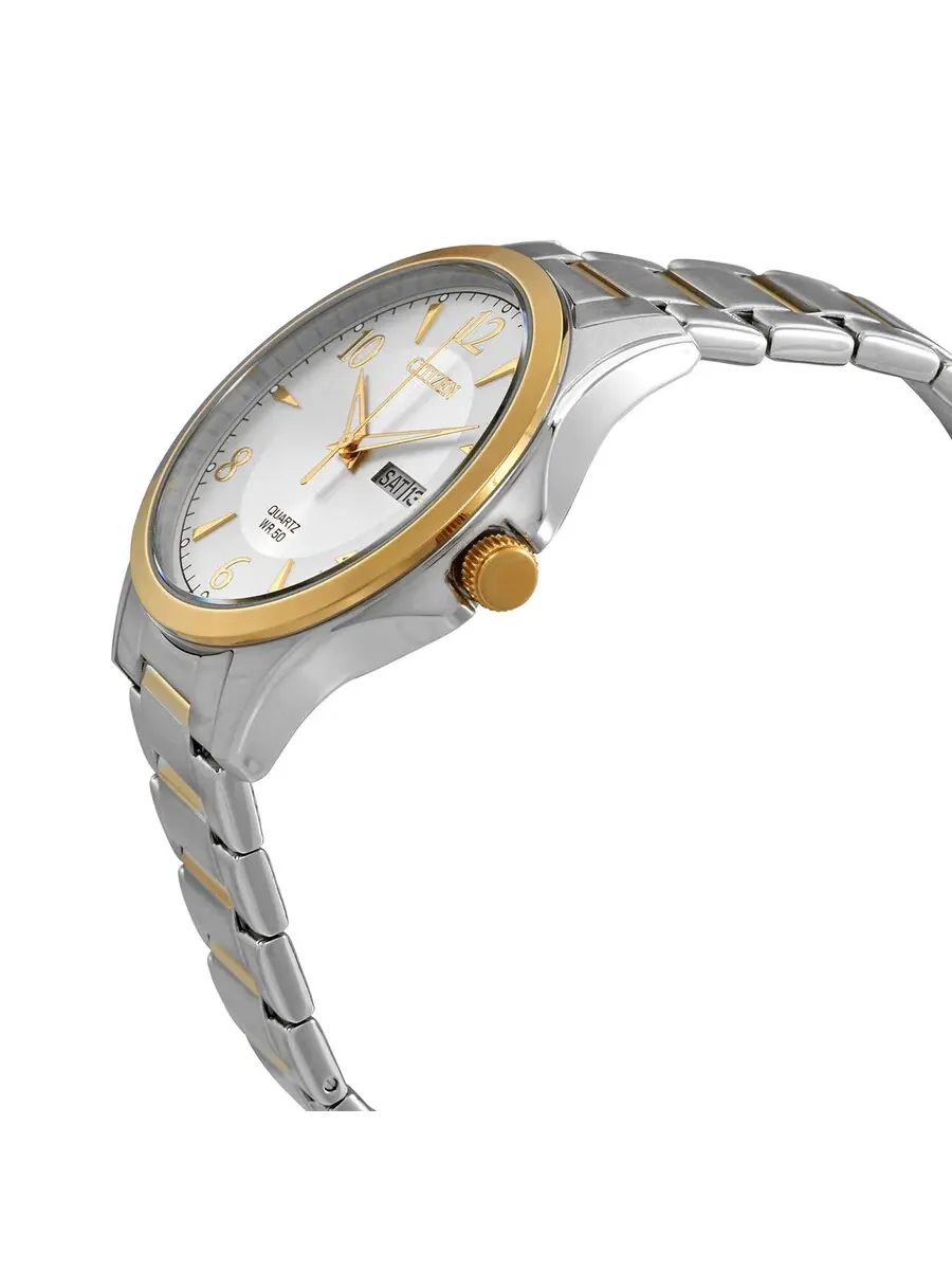 Мужские часы Citizen Quartz с серебристым циферблатом и двухцветным корпусом BF2005-54A — изображение 2 из 3