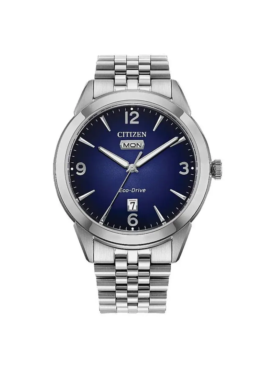 Мужские часы Citizen Rolan Eco-Drive с синим циферблатом AW0150-53L — изображение 1 из 3, оттенок серебристый