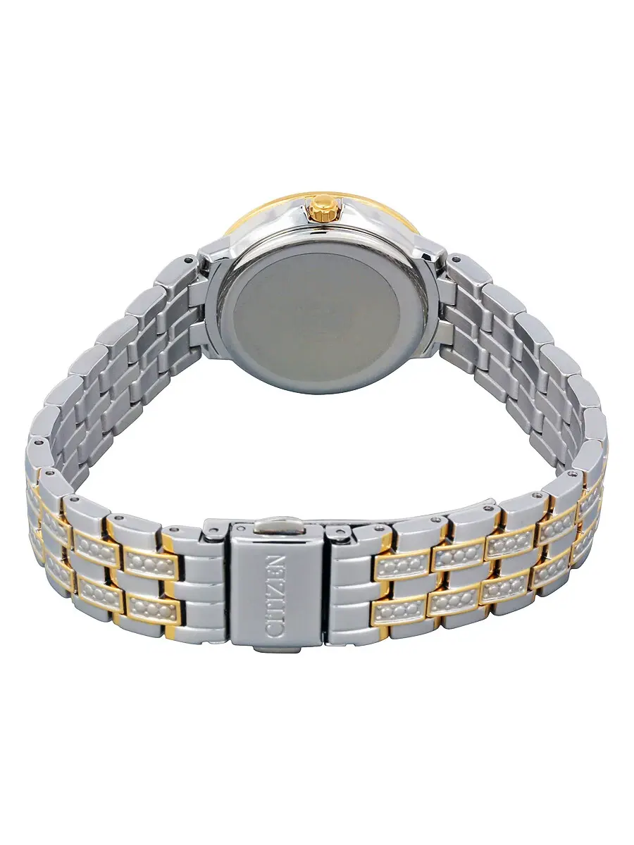 Женские часы Citizen Silhouette с серебристым циферблатом из кристалла EW2344-57A — изображение 3 из 3, оттенок золотистый