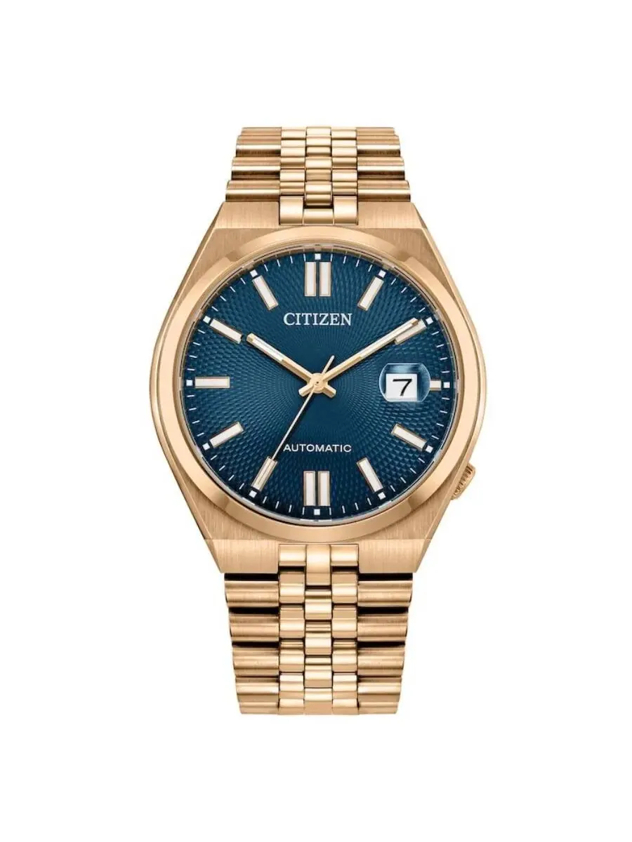 Мужские часы Citizen Tsuyosa 60 Automatic с синим циферблатом NK0023-57L — изображение 1 из 2, оттенок розовый золотистый