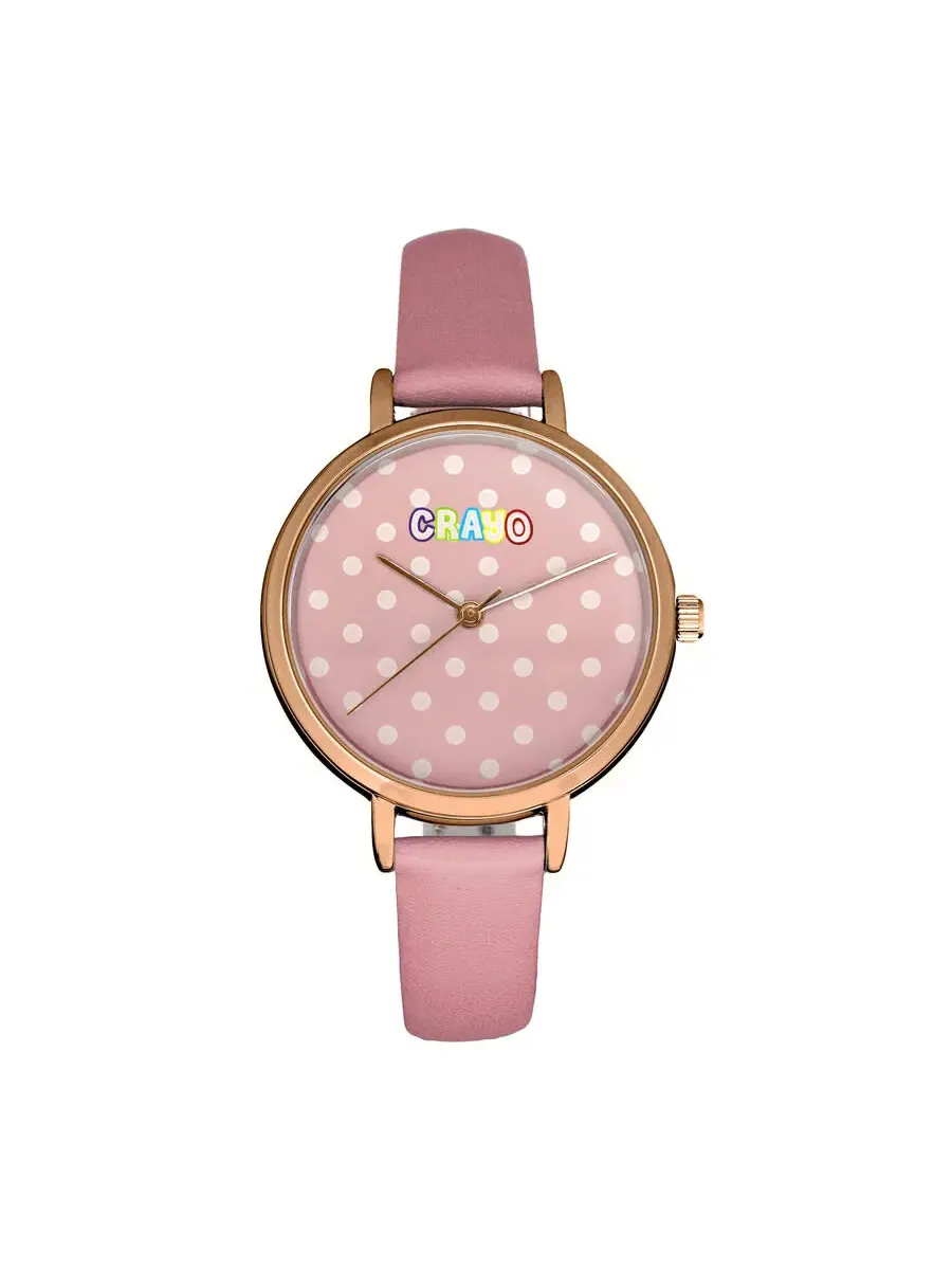 Часы унисекс Crayo Dot Quartz с розовым циферблатом CRACR5906