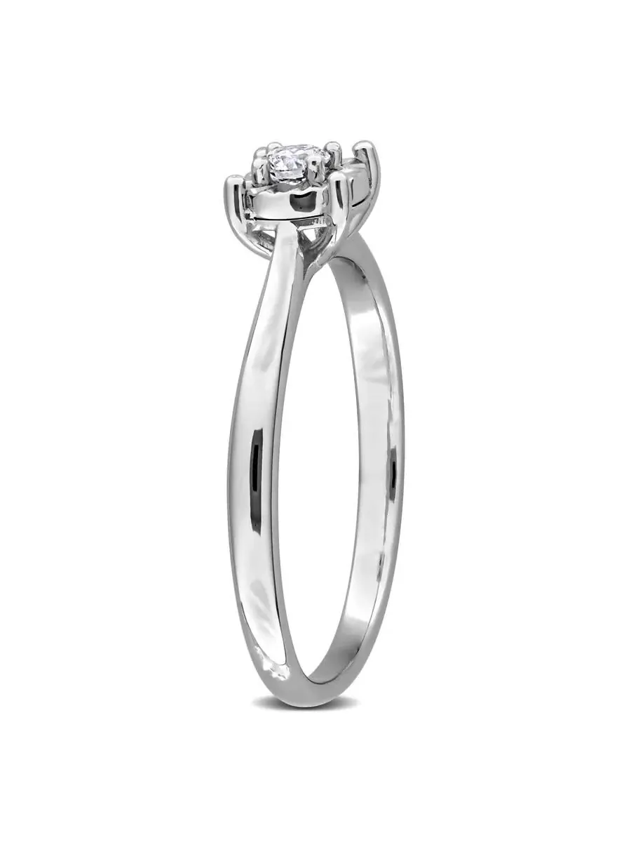 Созданное кольцо для помолвки Forever 1/10 CT TW с лабораторно выращенным бриллиантом из — изображение 2 из 6, оттенок белый