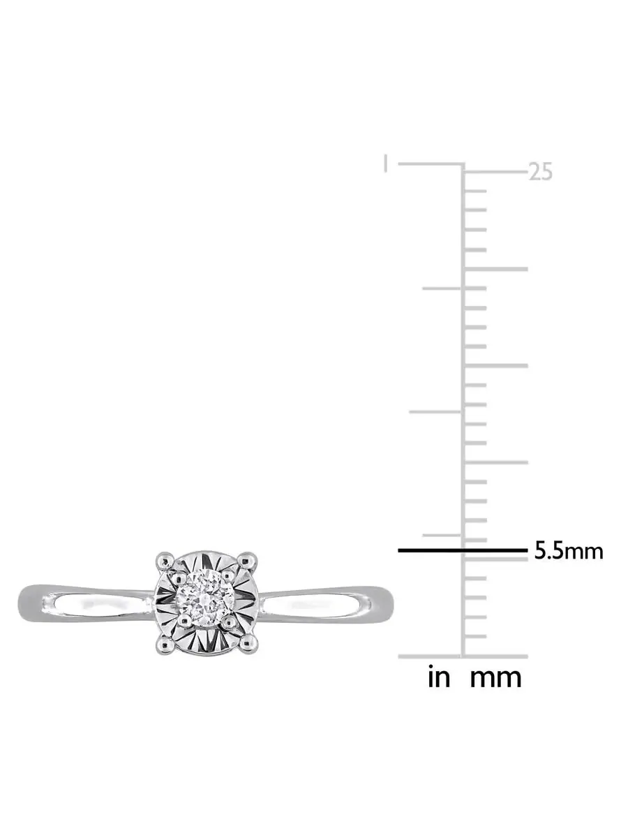 Созданное кольцо для помолвки Forever 1/10 CT TW с лабораторно выращенным бриллиантом из — изображение 3 из 6, оттенок белый