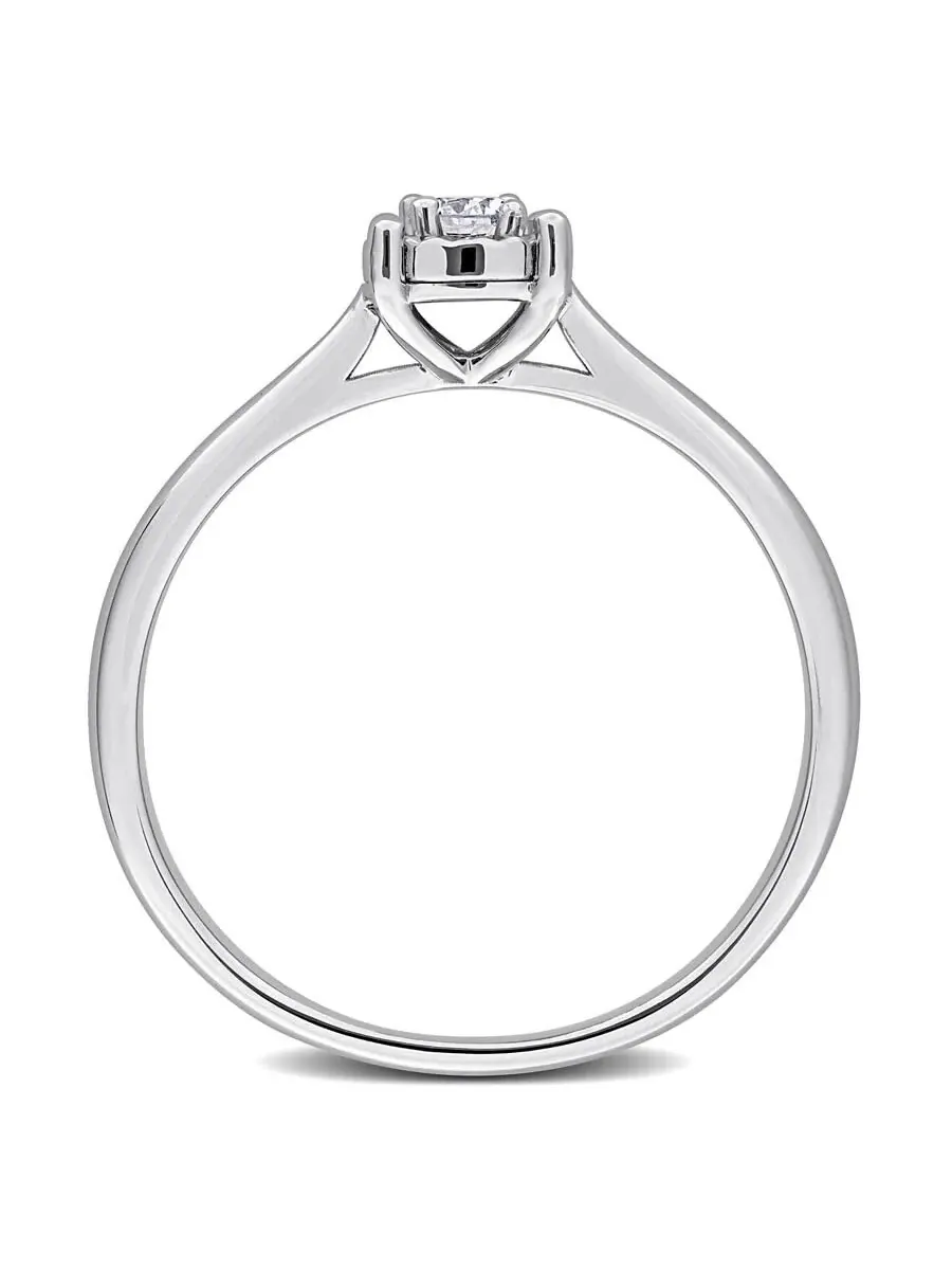 Созданное кольцо для помолвки Forever 1/10 CT TW с лабораторно выращенным бриллиантом из — изображение 4 из 6, оттенок белый