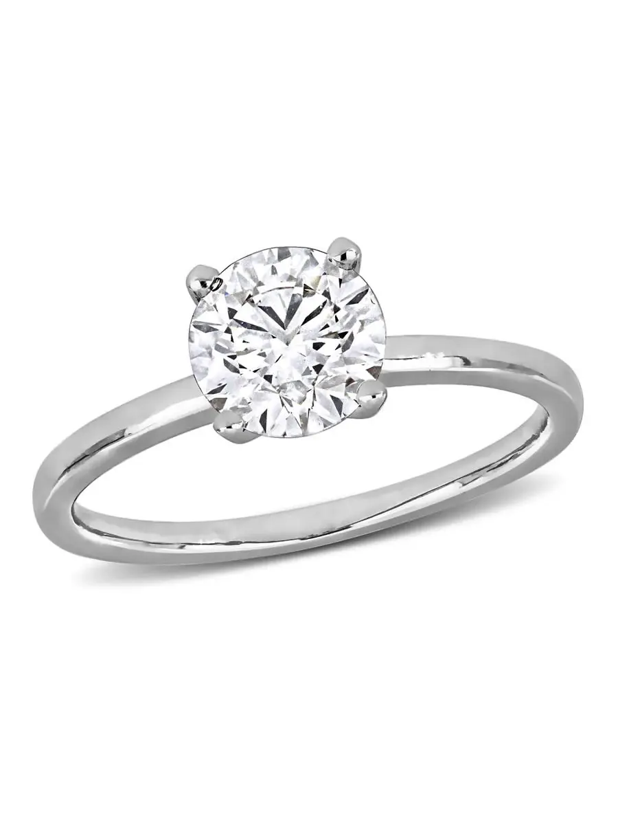 Созданное кольцо Forever 1 1/2CT TW с лабораторно выращенным бриллиантом-солитером для помолвки из — изображение 1 из 6