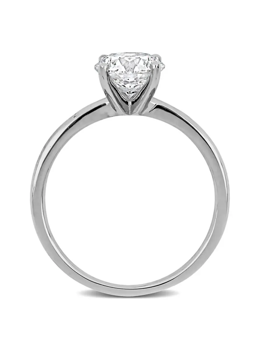 Созданное кольцо Forever 1 1/2CT TW с лабораторно выращенным бриллиантом-солитером для помолвки из — изображение 4 из 6