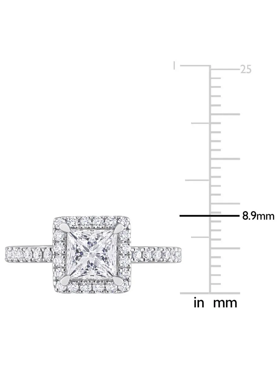 Обручальное кольцо с выращенными в лаборатории бриллиантами Forever 1 1/2 CT TW формы «принцесса» и — изображение 3 из 6