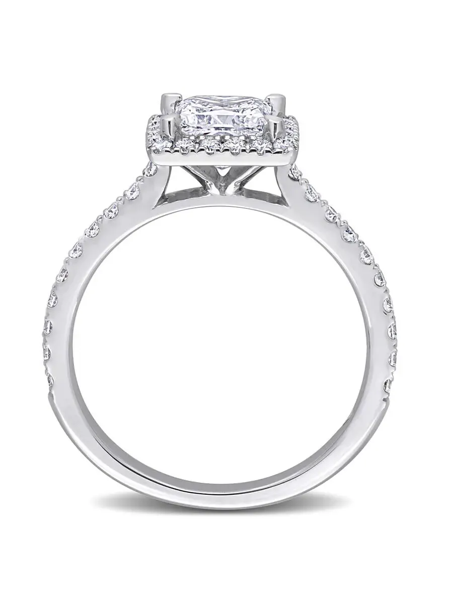 Обручальное кольцо с выращенными в лаборатории бриллиантами Forever 1 1/2 CT TW формы «принцесса» и — изображение 4 из 6