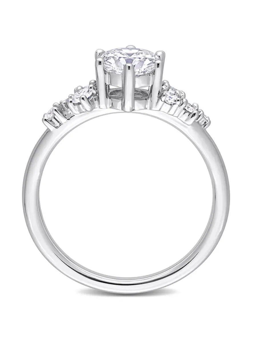 Кольцо с лабораторно созданным бриллиантом Forever 1 1/4 CT TW для помолвки из 14-каратного белого — изображение 4 из 6