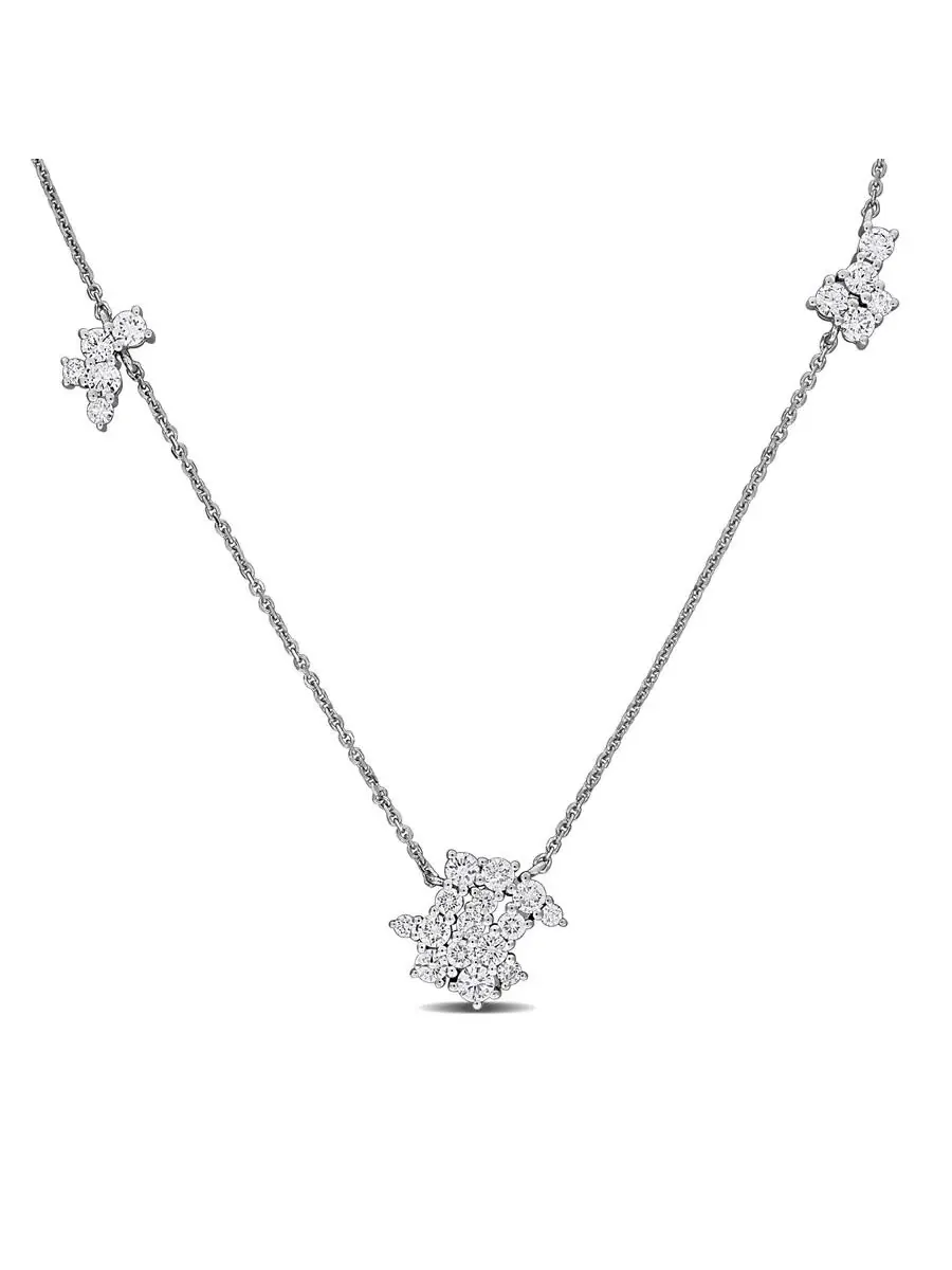 Созданное колье Forever 1 1/8 CT TW с лабораторно выращенным бриллиантом из белого золота 14 карат — изображение 1 из 4