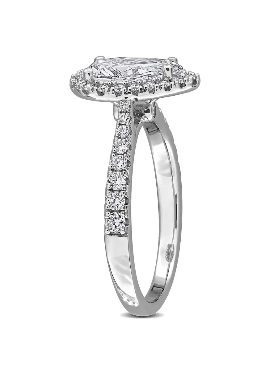 Созданное Forever 1 2/5CT TGW Кольцо с огранкой груша и круглый бриллиант, выращенный в — изображение 2 из 6, оттенок белый
