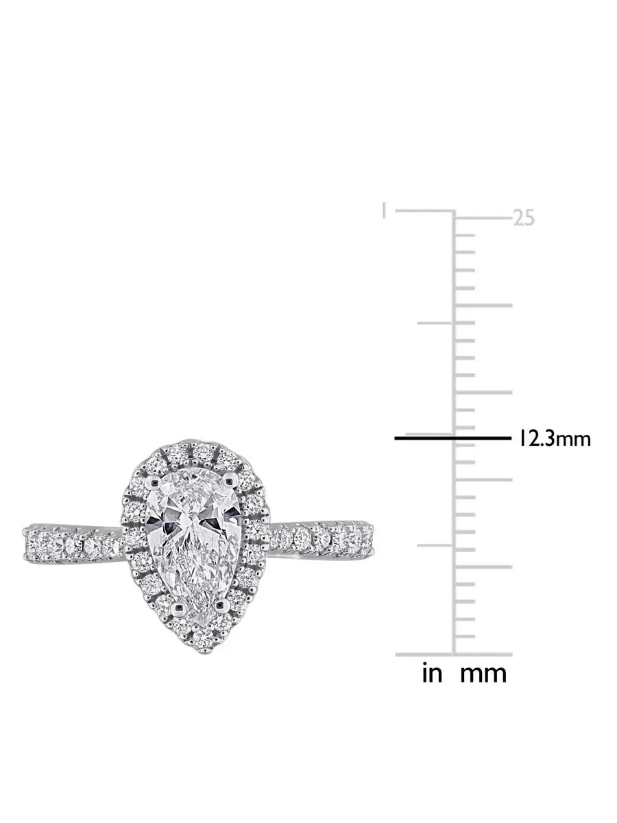 Созданное Forever 1 2/5CT TGW Кольцо с огранкой груша и круглый бриллиант, выращенный в — изображение 3 из 6, оттенок белый