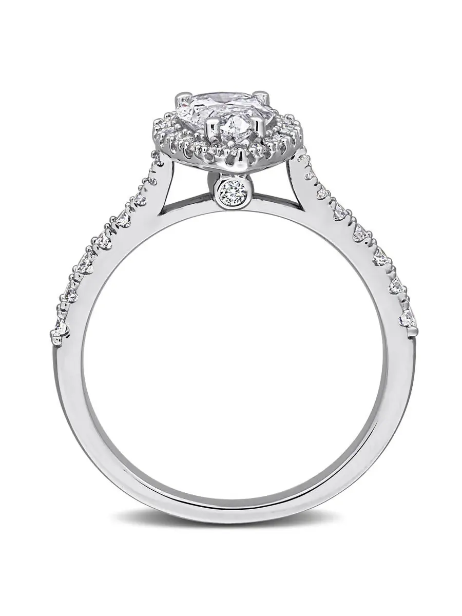 Созданное Forever 1 2/5CT TGW Кольцо с огранкой груша и круглый бриллиант, выращенный в — изображение 4 из 6, оттенок белый