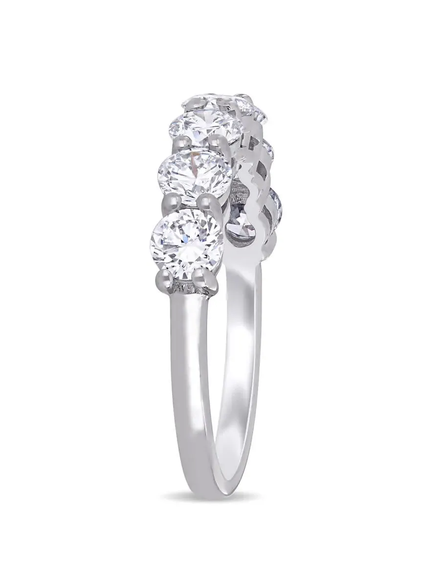 Созданное Forever 1 3/4 CT TW лабораторно созданное алмазное полу-бесконечное юбилейное кольцо из — изображение 2 из 6