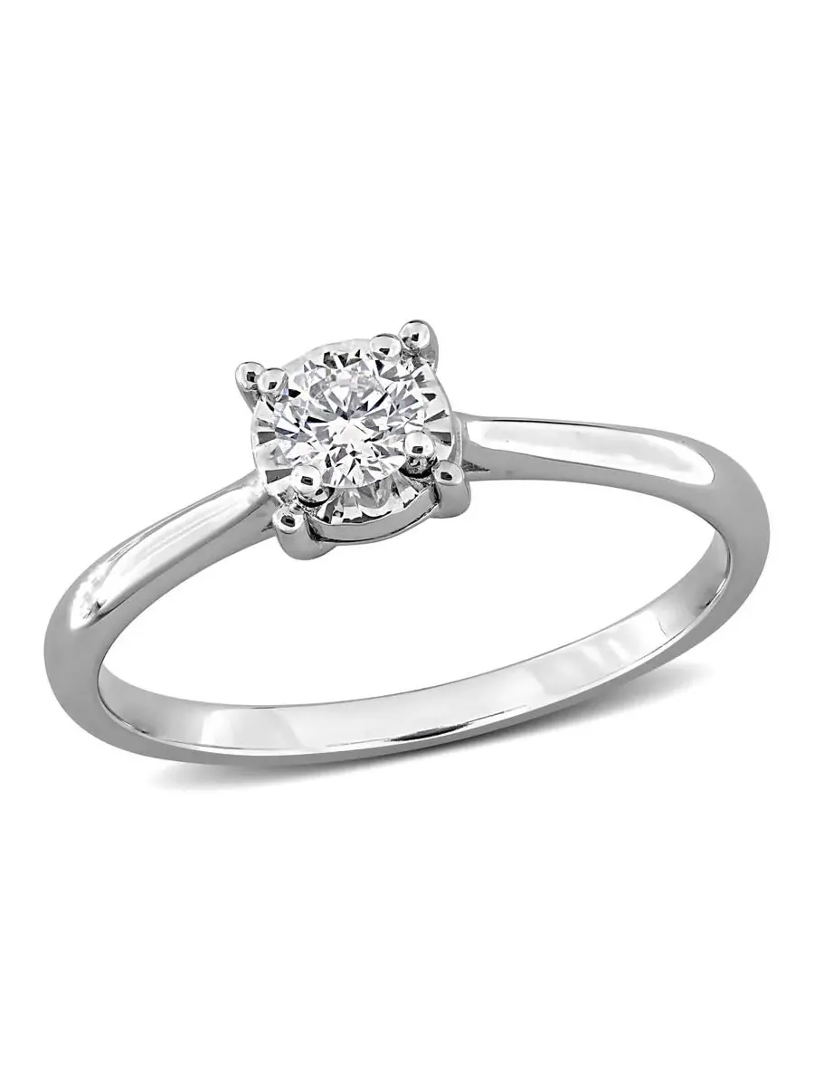 Созданное кольцо для помолвки Forever 1/4 CT TW с лабораторно выращенным бриллиантом из — изображение 1 из 6, оттенок белый