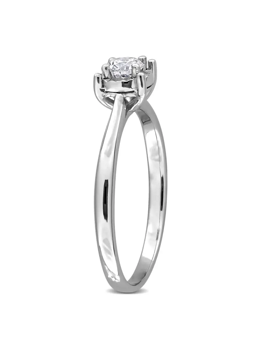 Созданное кольцо для помолвки Forever 1/4 CT TW с лабораторно выращенным бриллиантом из — изображение 2 из 6, оттенок белый