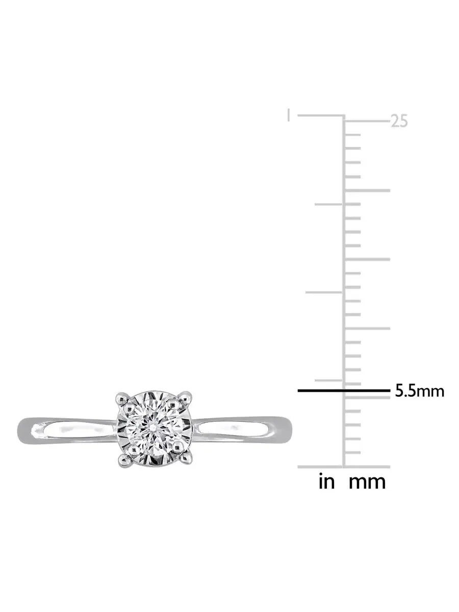 Созданное кольцо для помолвки Forever 1/4 CT TW с лабораторно выращенным бриллиантом из — изображение 3 из 6, оттенок белый