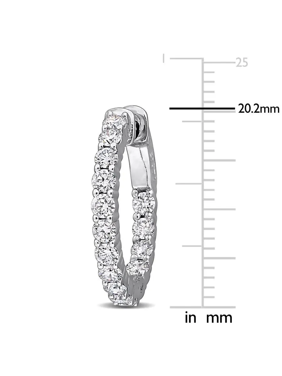 Созданы Forever 1 5/8 CT серьги-кольца с лабораторно выращенным бриллиантом TW из белого золота 14 — изображение 2 из 4