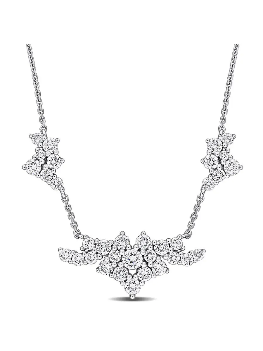 Созданное колье Forever 1 5/8 CT TW с лабораторно выращенным бриллиантом из белого золота 14 карат — изображение 1 из 4