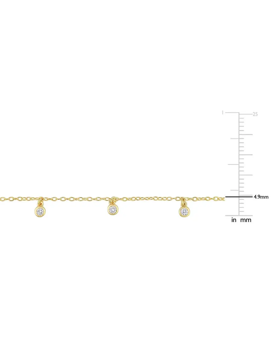 Созданное ожерелье Forever 1/6 CT TGW Lab Created Diamond Station из стерлингового серебра с — изображение 3 из 6