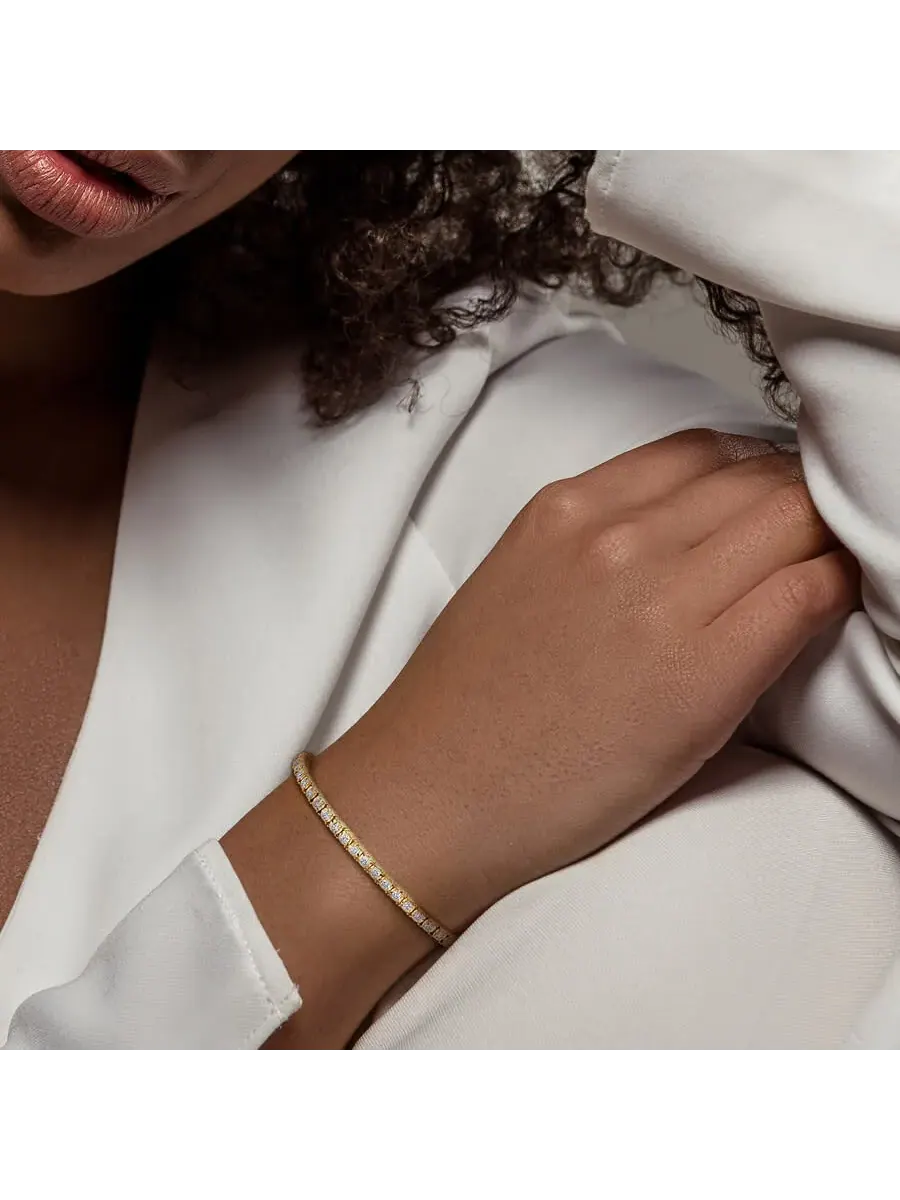 Созданный браслет Forever 2 1/2 CT TW с лабораторно выращенными бриллиантами из желтого золота 14 — изображение 5 из 5