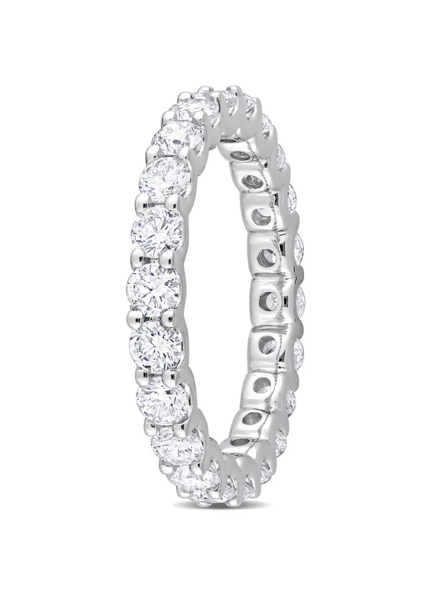 Созданное навсегда 2 1/5 CT TGW лабораторно созданное кольцо Eternity из бриллианта в белом золоте — изображение 2 из 6