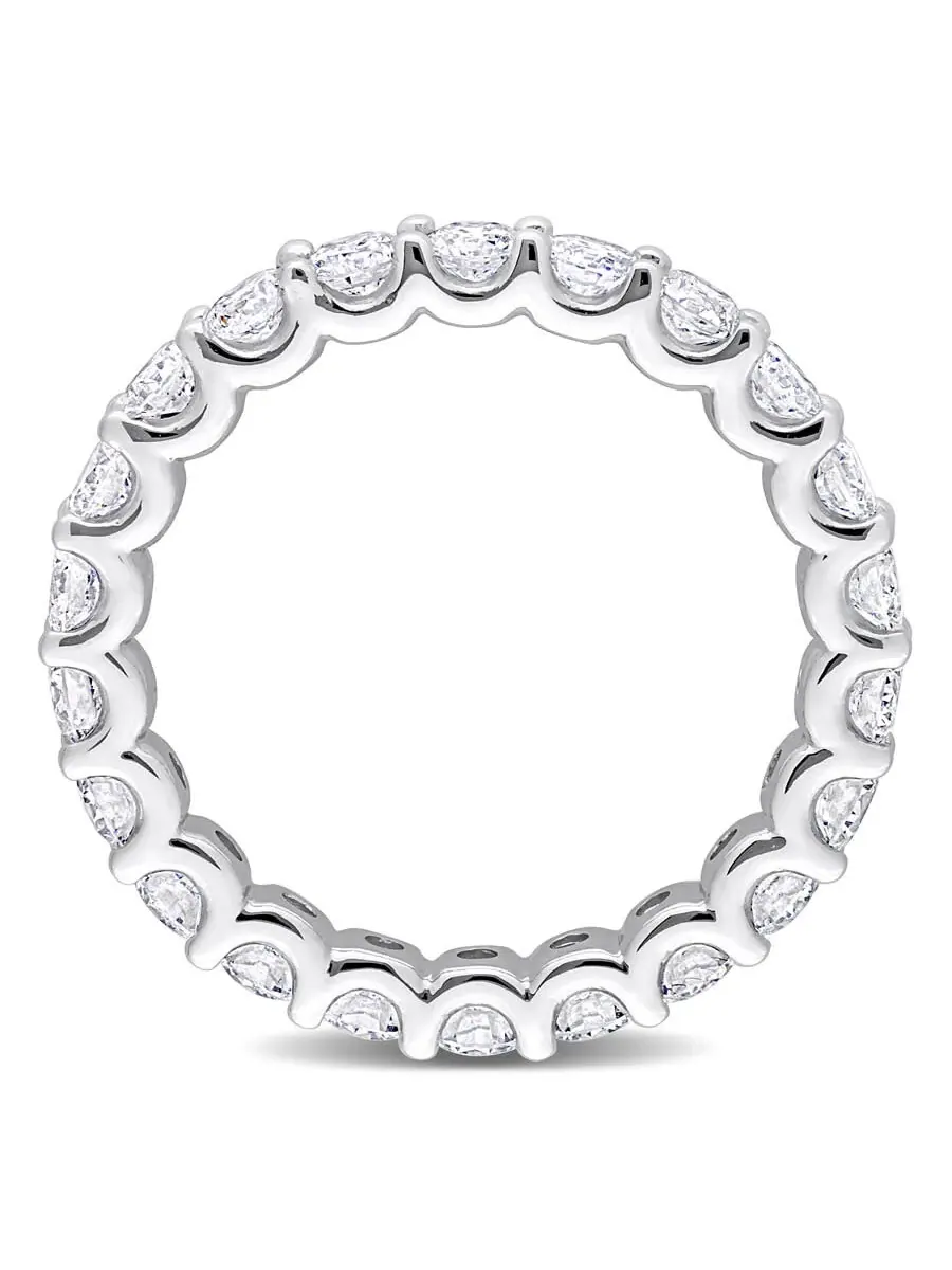 Созданное навсегда 2 1/5 CT TGW лабораторно созданное кольцо Eternity из бриллианта в белом золоте — изображение 4 из 6