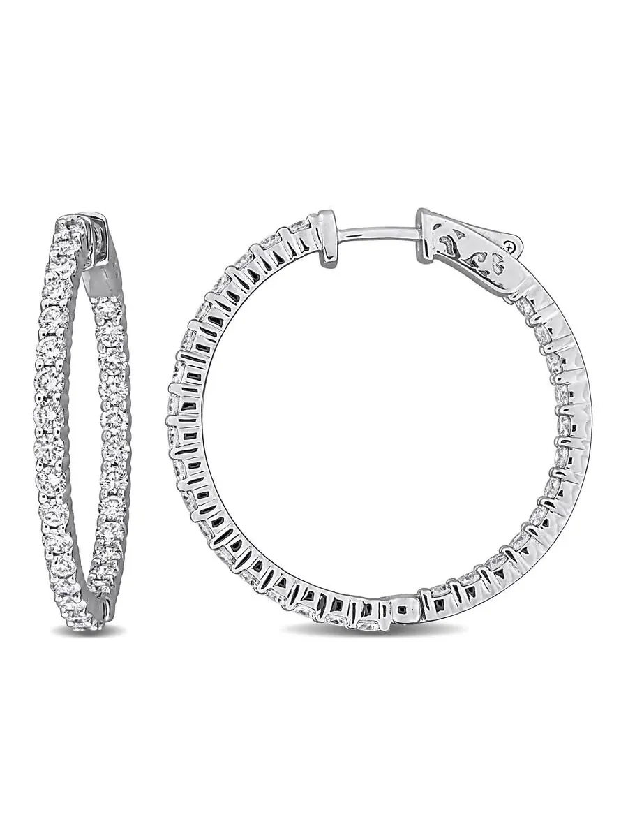 Серьги-конго с лабораторно выращенными бриллиантами Forever 3 1/3 CT TW из белого золота 14 карат
