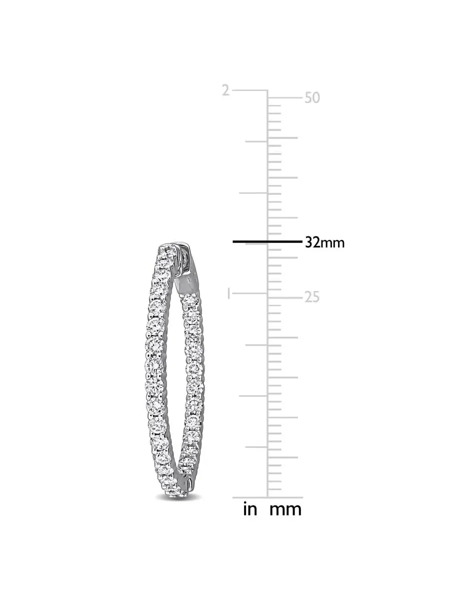 Серьги-конго с лабораторно выращенными бриллиантами Forever 3 1/3 CT TW из белого золота 14 карат — изображение 2 из 4