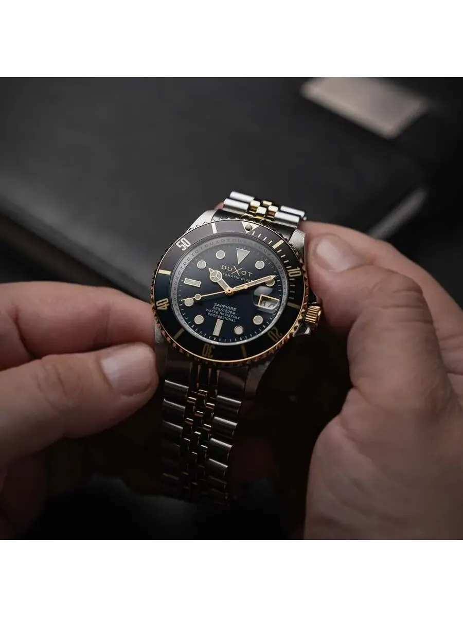 Мужские часы Duxot Atlantica Diver Automatic с синим циферблатом DX-2057-AA — изображение 2 из 4, оттенок золотистый синий