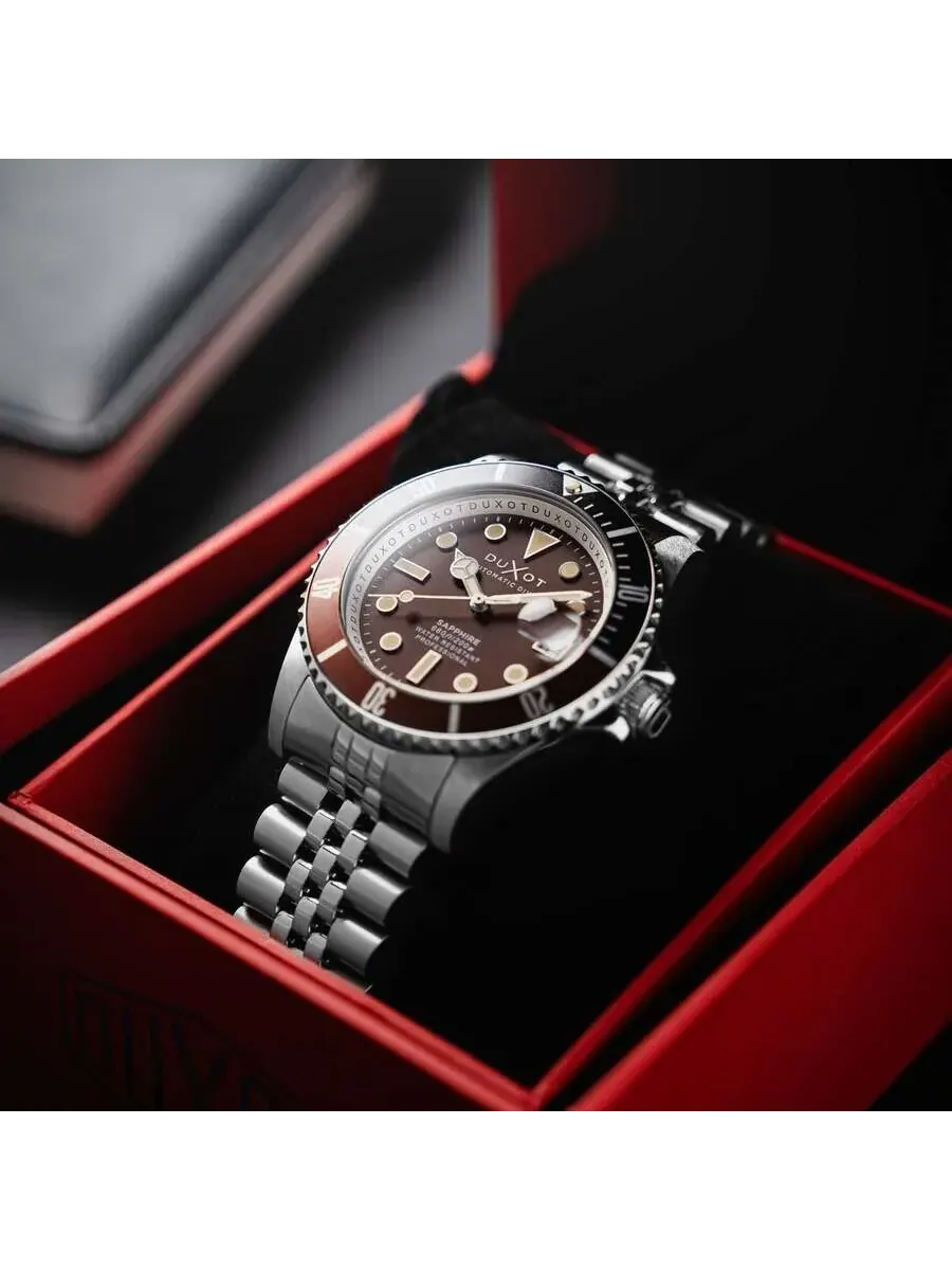 Мужские часы Duxot Atlantica Diver Automatic с коричневым циферблатом DX-2057-99 — изображение 3 из 4